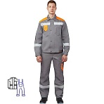 Костюм рабочий летний мужской л21-КПК сер/оранж (р.60-62) 182-188