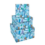 Набор квадратных коробок 3в1, MESHU «Новогоднее настроение», (19.5×19.5×11-15.5×15.5×9см)