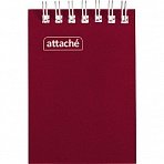 Блокнот Attache А7 60 листов бордовый в клетку на спирали (70×100 мм)