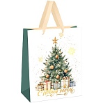 Пакет подарочный 26×32×12см MESHU «Christmas mood», фольга, матовая ламинация