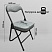 превью Стул складной для дома и офиса РС04К комфортчерный каркасрогожка светло-серая