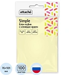Стикеры ATTACHE Bright colours с клеев. краем 76×101 желтый 100л