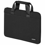 Сумка портфель HEIKKI ULTRA (ХЕЙКИ) с отделением для ноутбука 15.6", Total black, черная, 28×39х3 см