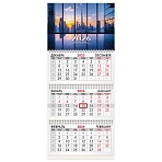 Календарь квартальный 2026г, 3 блока 3 гребня бегунок, офсет, BRAUBERG, Вид из окна