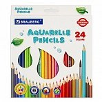 Карандаши цветные акварельные BRAUBERG PREMIUM AQUARELLE24 цветагрифель мягкий 4 мм181673