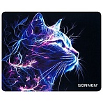 Коврик для мыши SONNEN «NEON CAT» резина + ткань250×200х2 мм513956
