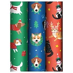 Упаковочная бумага глянц. 70×100см, MESHU «Christmas mood», 80 г/м2, ассорти, 3 дизайна