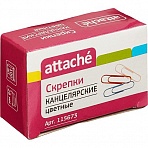 Скрепки металлические Attache С28-100П (28мм, круглые, покрытие из пластикового полимера, 100шт./уп.)