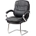 превью Конференц-кресло Комус Мебель (Easy Chair) 515 чёрное (экокожа, металл хромированный)