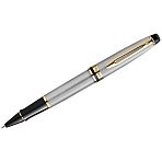 Ручка-роллер Waterman «Expert Stainless Steel GT» черная, 0.8мм, подарочная упаковка