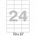 превью Этикетки самоклеящиеся Office Label эконом 70×37 мм белые (24 штуки на листе А4, 100 листов в упаковке)