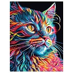 Картина по номерам на холсте ТРИ СОВЫ «Неоновый кот», 30×40, с акриловыми красками и кистями