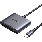 Картридер Ugreen CM387 (80798) USB-C to SD/TF + USB 2.0 серый