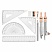 превью Готовальня BRAUBERG SCHOOL KIT, 11 предметов, циркуль 115 мм, циркуль 125 мм, чертежные принадлежности, персиковый цвет