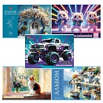 Альбом для рисования А4 24 л., скоба, обложка картон, HATBER, 205×290 мм, Ассорти «Выпуск №4» (5 видов), 091507