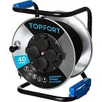 Удлинитель TOPFORT КГ 3×1.5 кв. мм. 40м 16А 4 гнезда с/з., с/загл. IP44