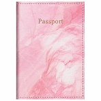 Обложка для паспорта искусственная кожапринт «Soft Marble»пудрово-розовыйSTAFF238870