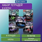 Тетради 18 л. КОМПЛЕКТ 10 шт. BRAUBERG, клетка, обложка картон, DRIVE