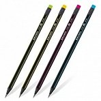 Карандаш чернографитный BRAUBERG «VIVID»1 шт. HBс ластикомкорпус ассорти181756