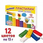 Пластилин мягкий ЮНЛАНДИЯ «ВЕСЕЛЫЙ ШМЕЛЬ», 12 цветов, 180 г, СО СТЕКОМ