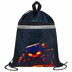 Мешок для обуви BRAUBERG, с петлей, светоотражающая полоса, 2 отделения, 46×36 см, Fire spider,273450