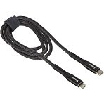 Кабель ProMega U210PD, МОЩНОСТЬ, 1м, Type-C to Lightning, нейл, черный