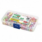 Набор BEADS SET для творчества, рукоделия и создания украшений, 200 бусин, 10 видов, цвет пастель, нить, BRAUBERG KIDS