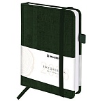 Ежедневник датированный 2026 МАЛЫЙ ФОРМАТ 100×150 мм, А6, BRAUBERG «Wood», под кожу, темно-зеленый