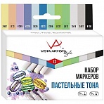 Набор маркеров для творчества Vista-Artista «Style» 12цв., пулевидный/скошенный, 0.7мм/1-7мм, Пастельные тона