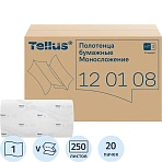 Полотенца бумажные листовые Tellus Стандарт H3 V-сложение (ZZ) 1-слойные белые 20 пачек по 250 листов (120108)