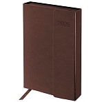 Ежедневник датированный 2026 А5 148×218 мм, GALANT «Magnetic», под кожу, клапан, коричневый